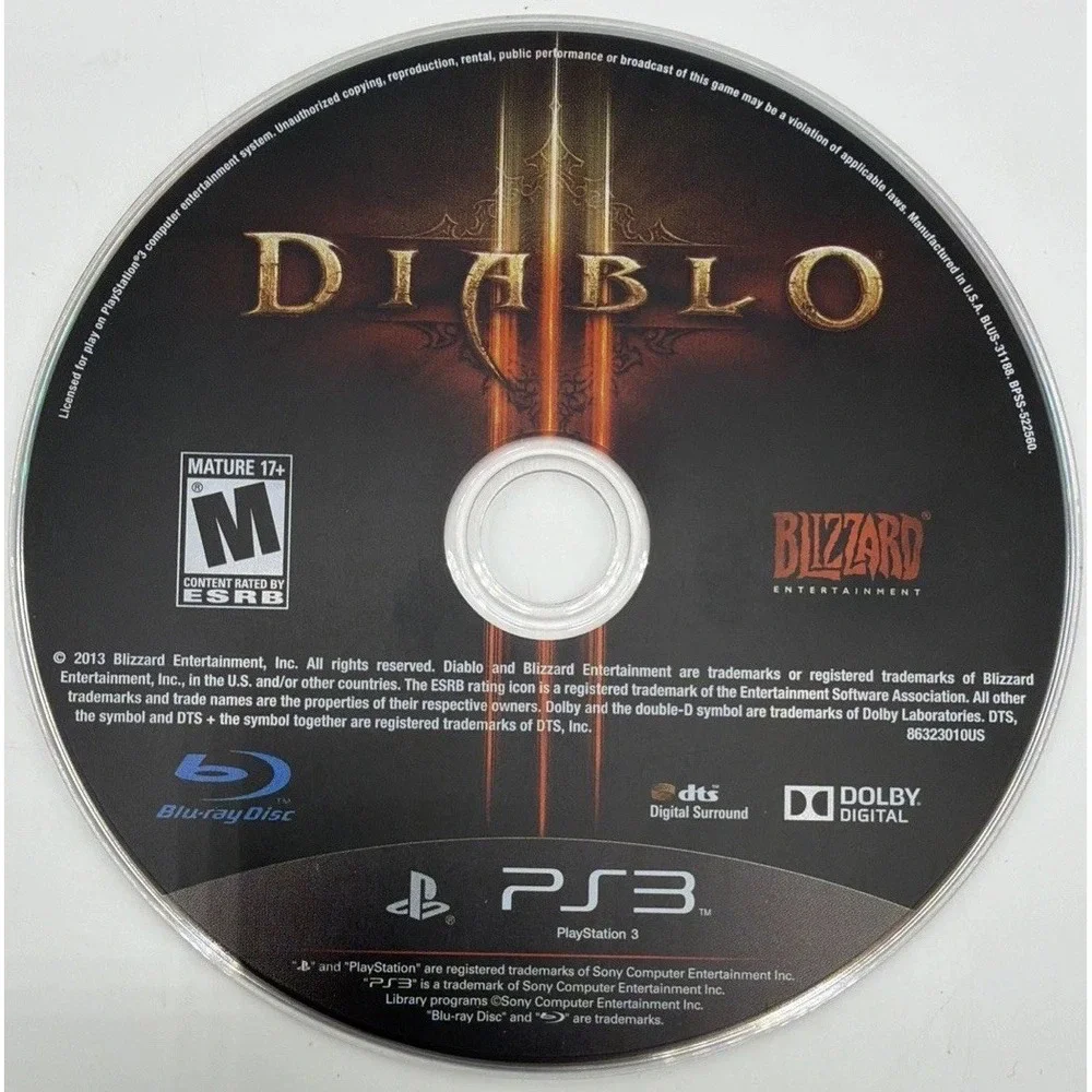 Diablo III 3 - PlayStation 3 - Complete In Box - Excellent Condition